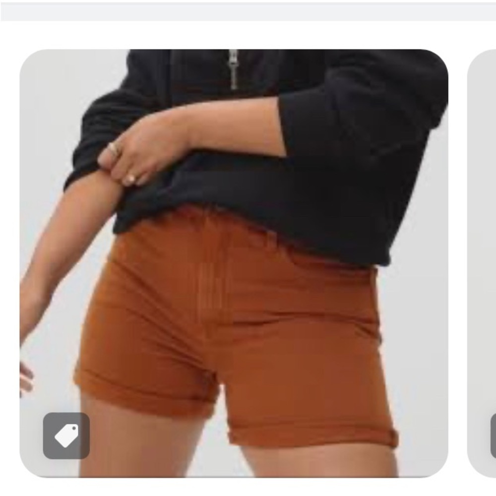 Everlane Denim Raw Hem High Rise Brown Shorts Size 28